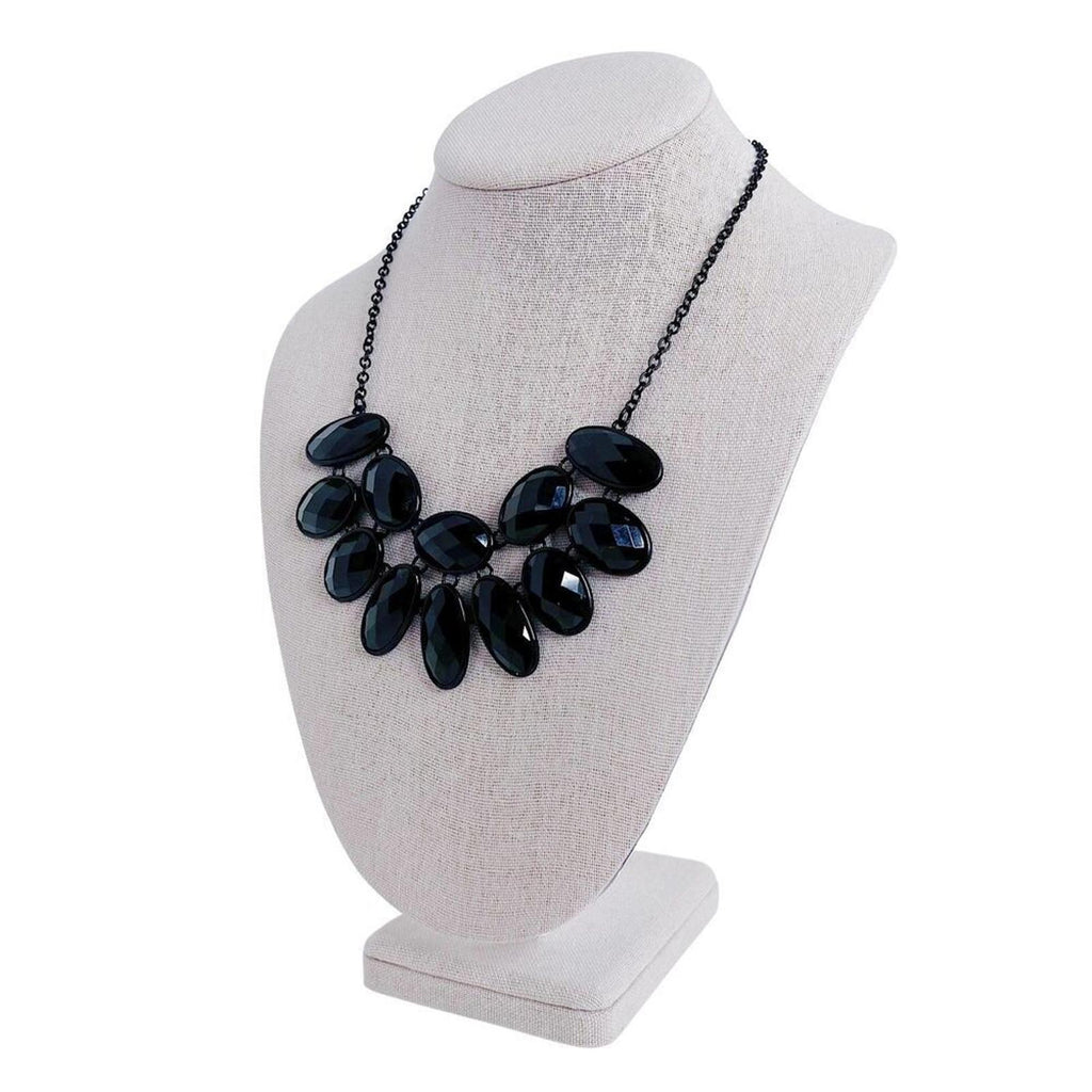Black Rhinestone Statement Necklace
