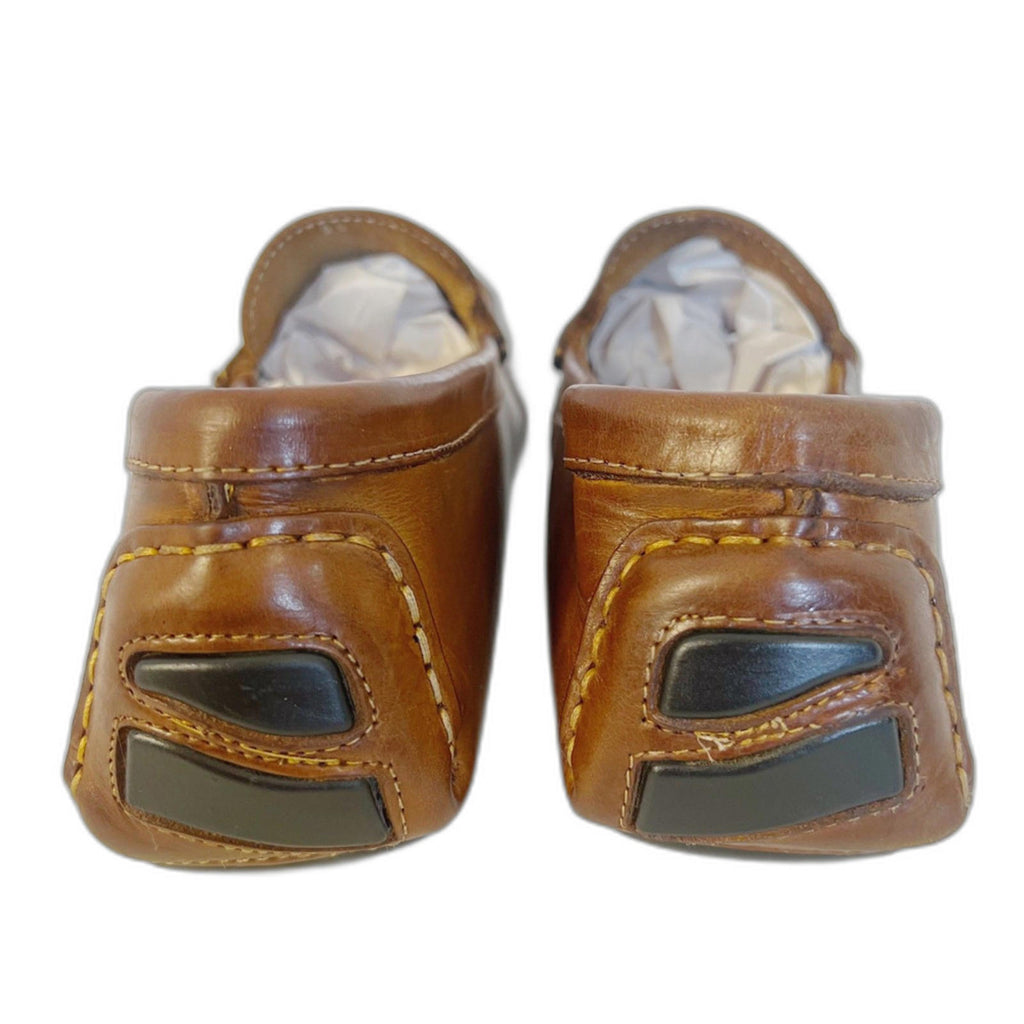 Di Bianco SPQR Brown Leather Driving Loafers Men's Size 9.5 Italian Leather