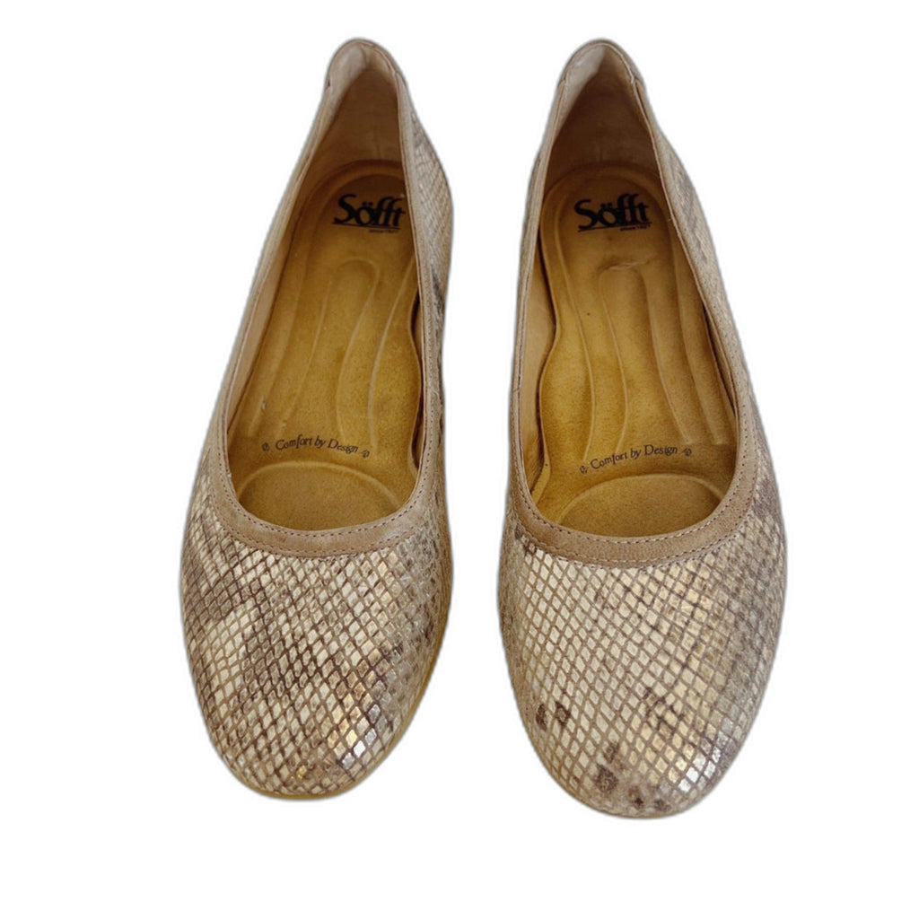 Sofft Women's Maretto Snakeprint Ballet Flats Snakeskin Slip On Flats Size 8.5