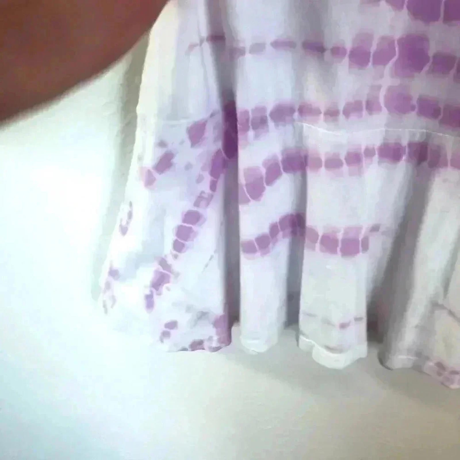 Guess Purple White Tie Dye Peplum Tank Sleeveless Women's Size S