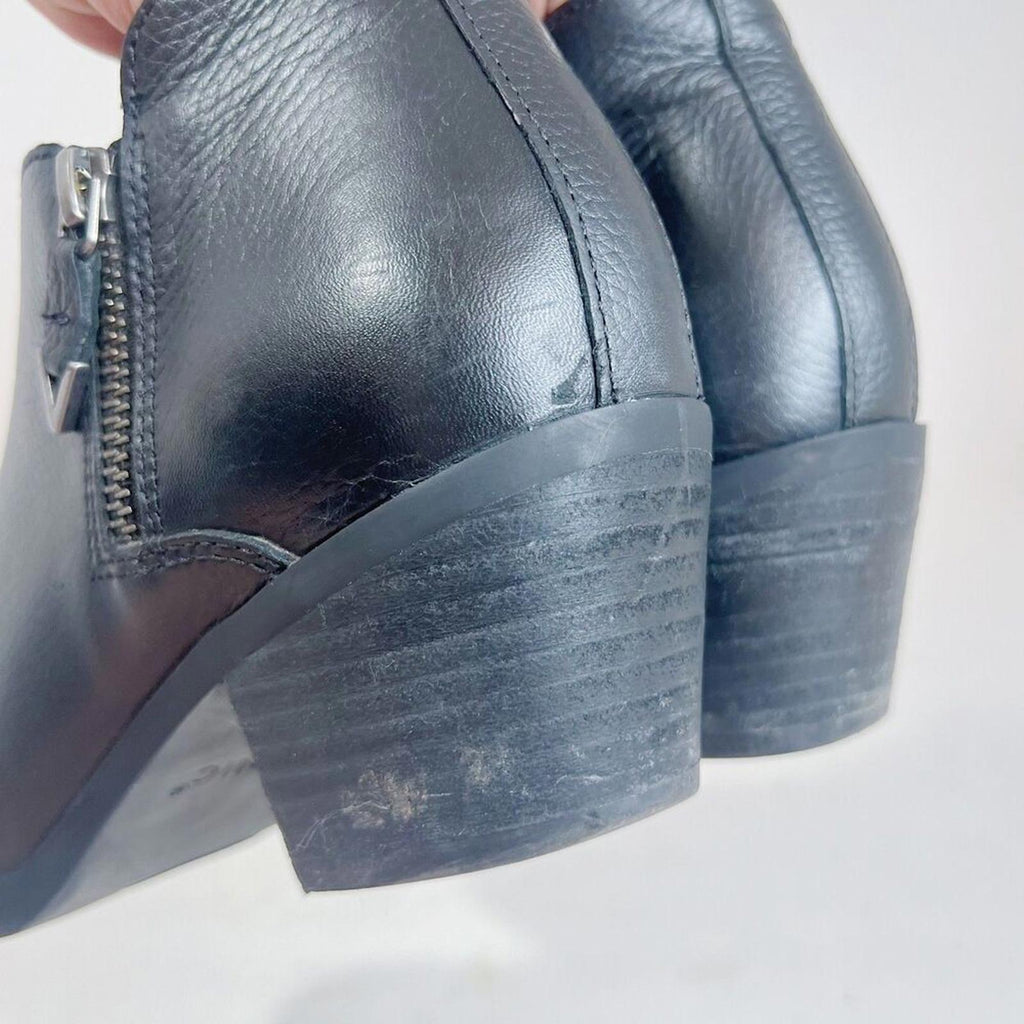 Vionic Cecily Black Leather Ankle Boot Bootie Arch Support Comfort Size 7.5