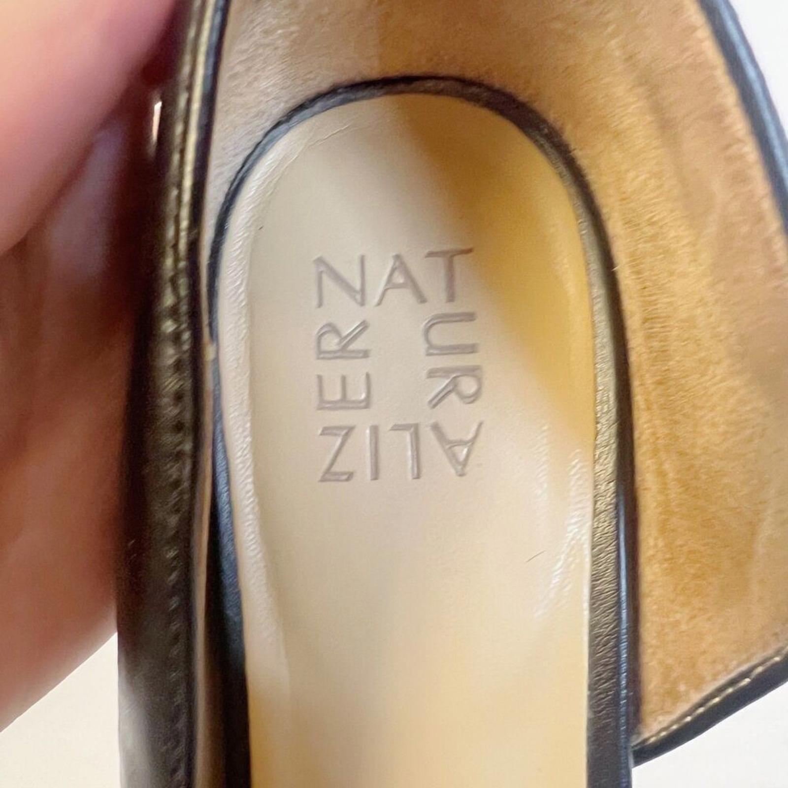 Naturalizer Roma Black Leather D'Orsay Open Toed Flat Women's Size 10