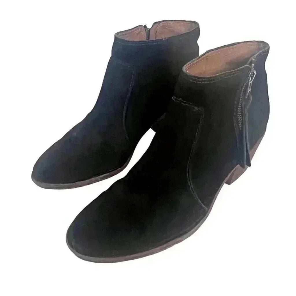 Madewell Black Suede Booties Ankle Boots Leather Women's Size 9.5