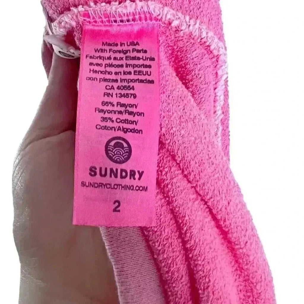 Sundry Barbie Pink Joggers Terrycloth Sweatpants Women's Size M