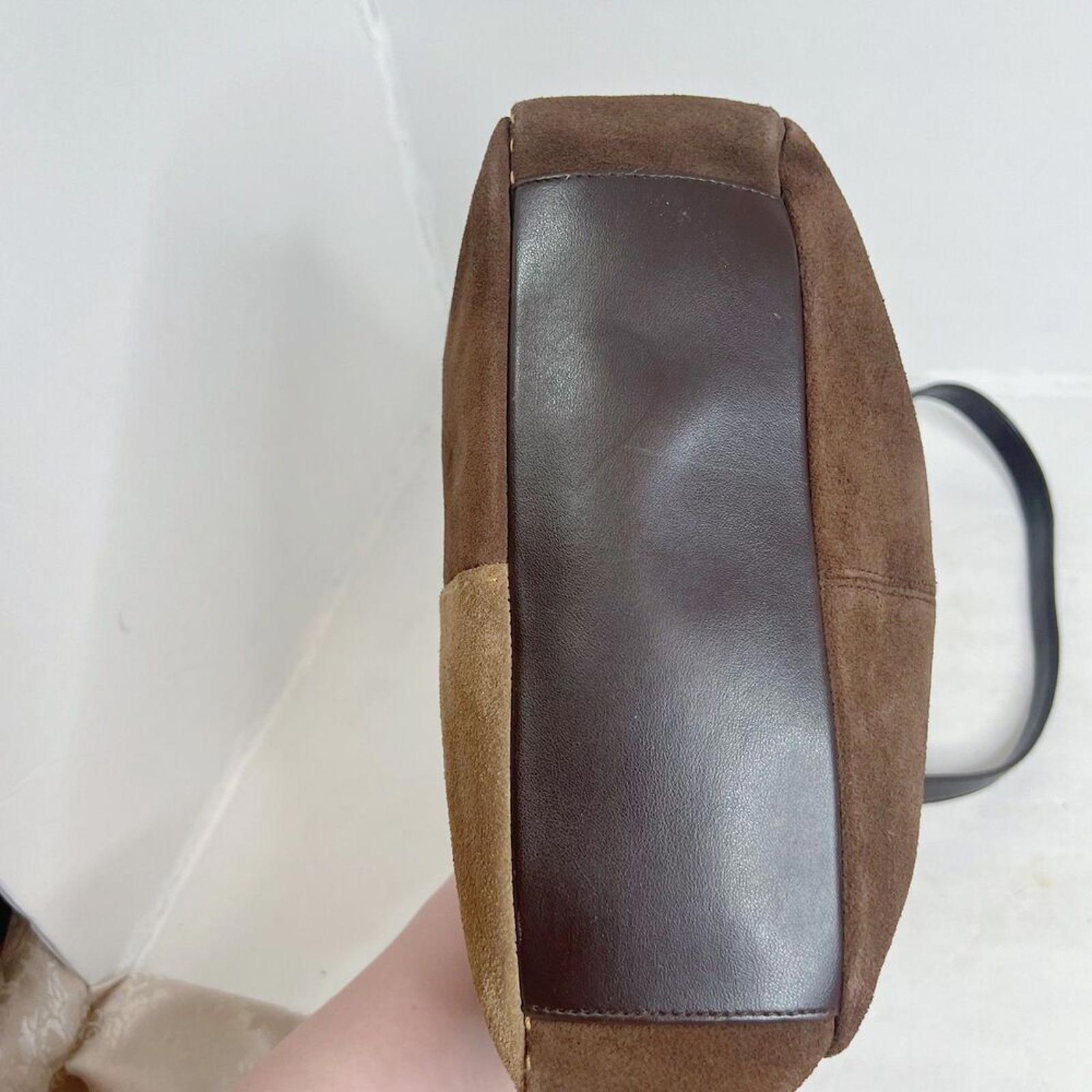 Vintage Sonoma Brown and Tan Suede Patchwork Shoulder Bag Purse