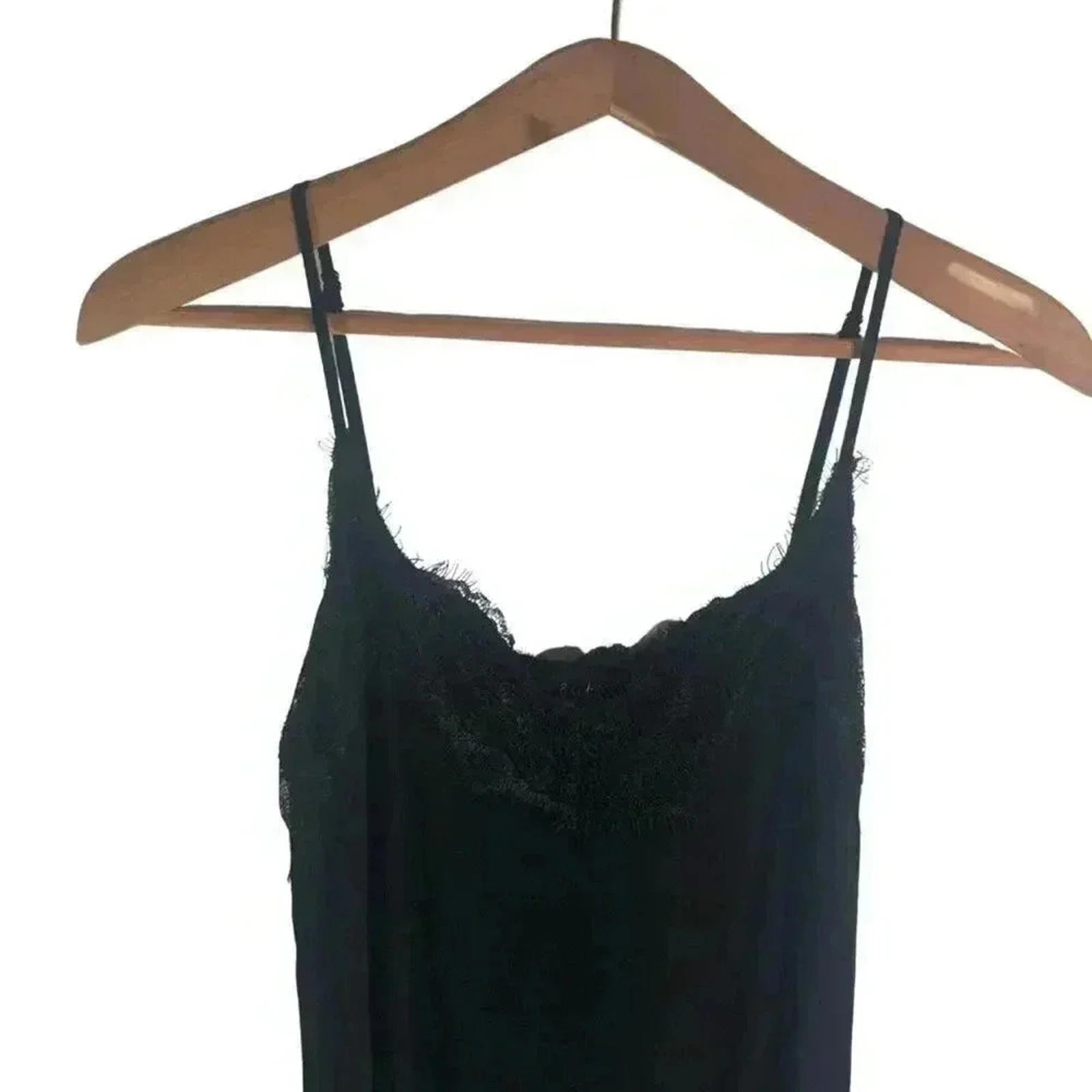 Bardot Black Shift Slip Midi Dress Lace Women's Size 6