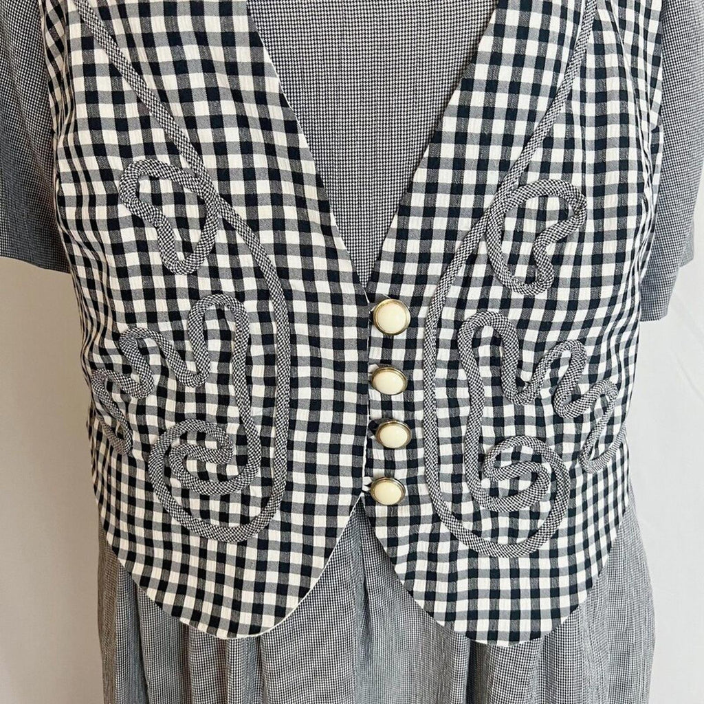 Vintage 90s Jamie Brooke Black and White Maxi Vest Dress Women's Size 22W