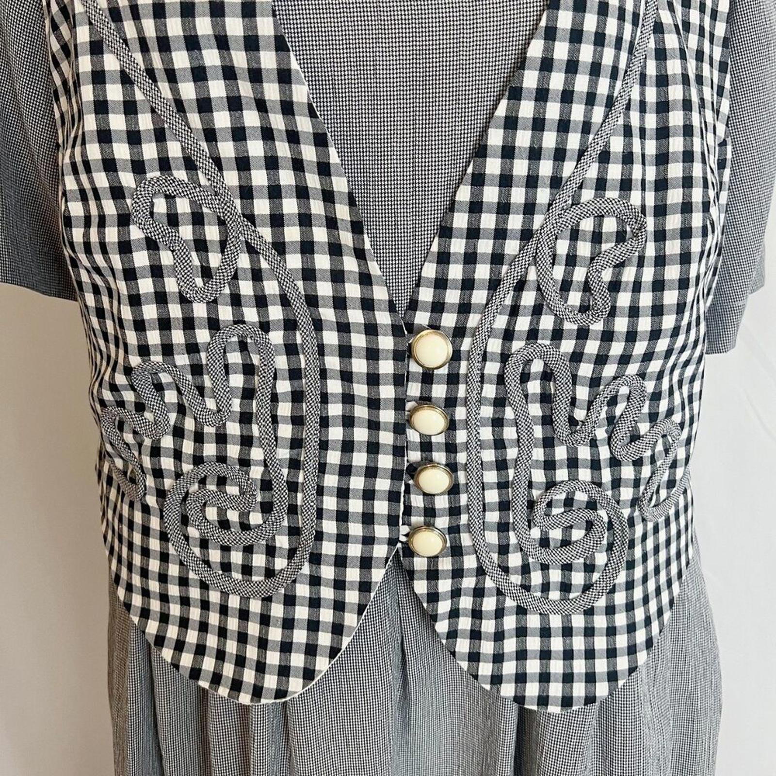 Vintage 90s Jamie Brooke Black and White Maxi Vest Dress Women's Size 22W