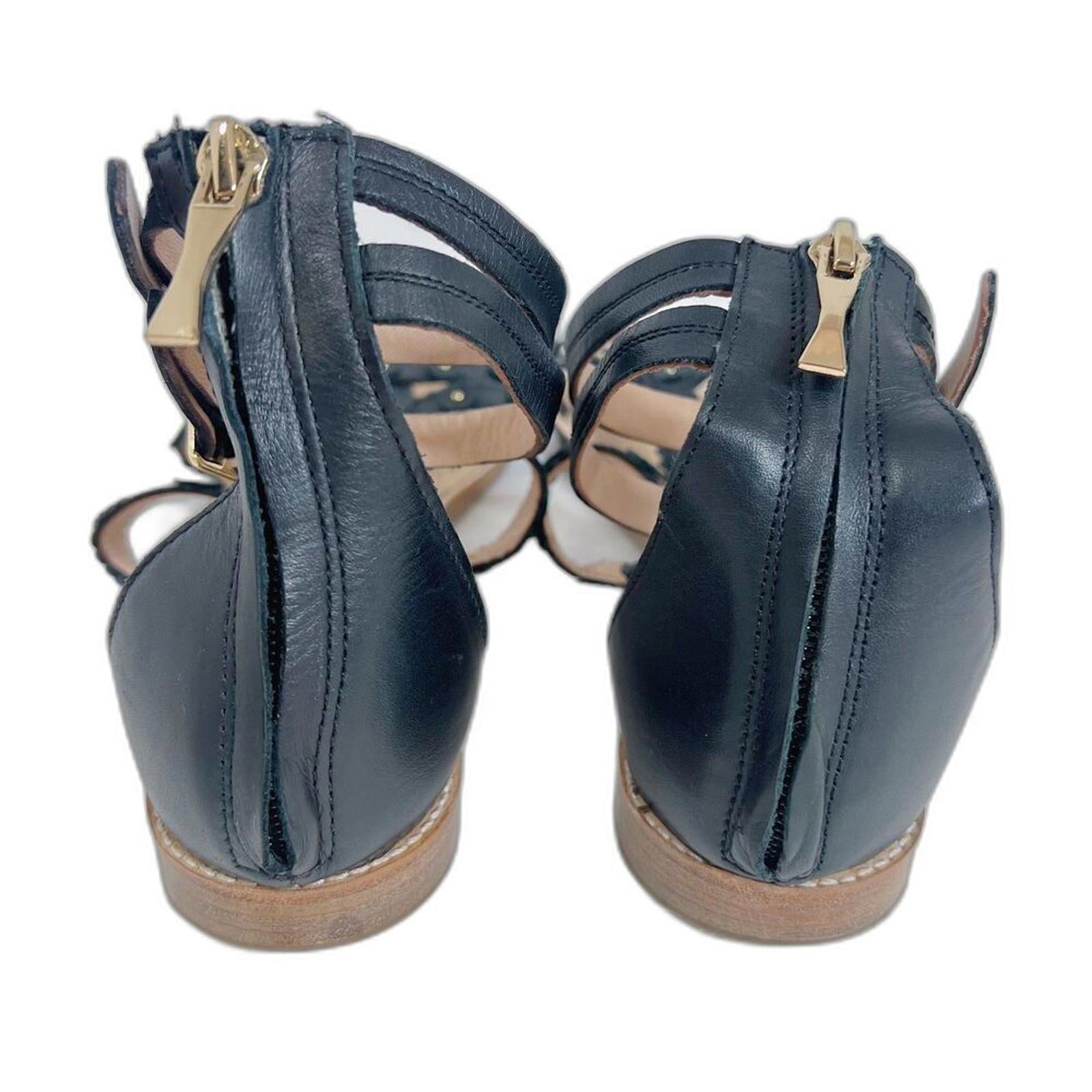 Kate Spade Black Flower Gladiator Strappy Sandals Women's Size 10
