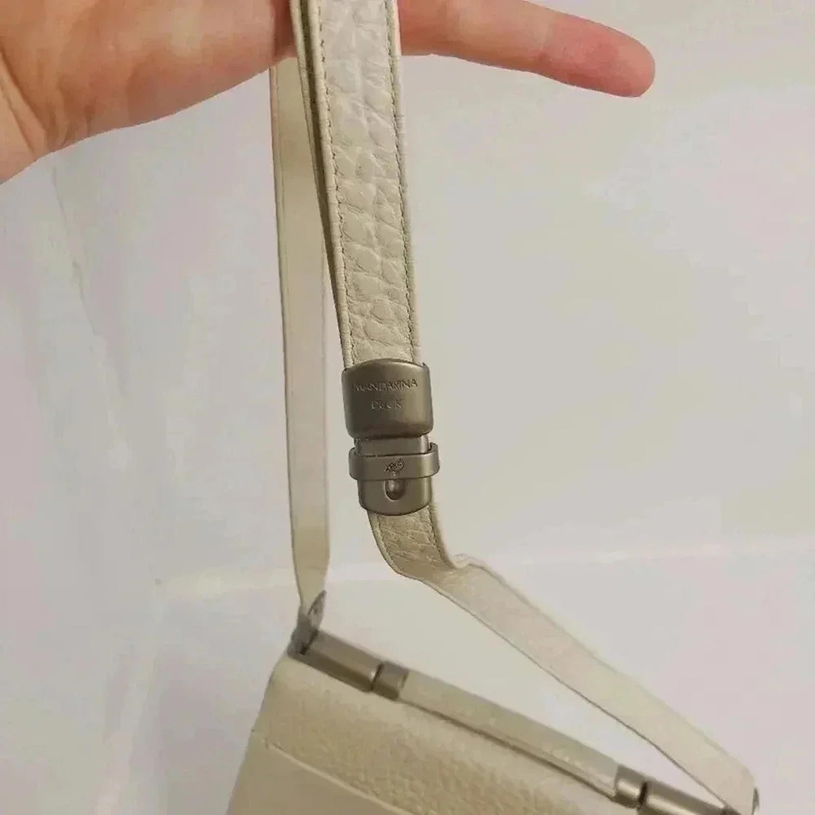 Vintage Mandarina Duck White Leather Bag