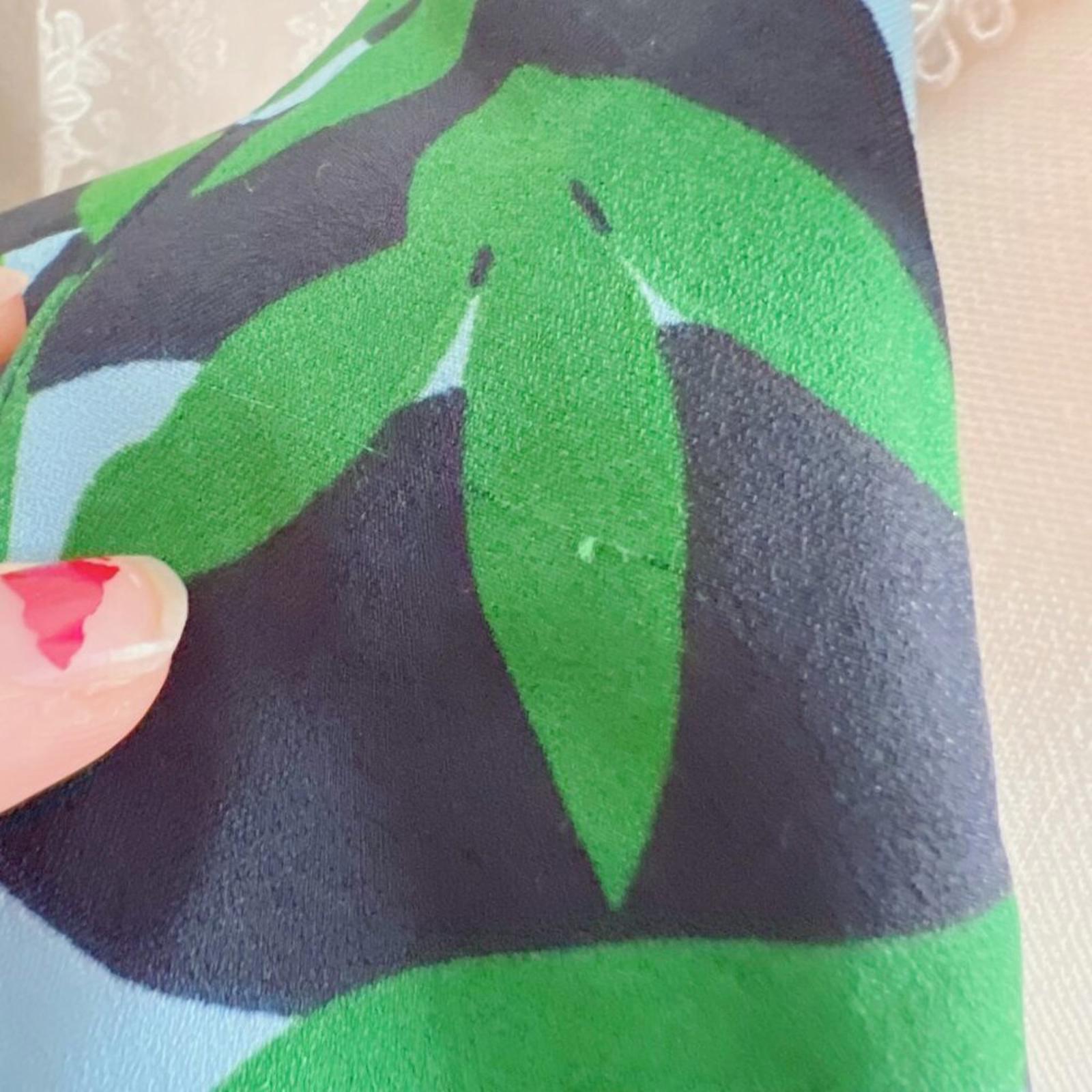 Walter Baker Valencia Dress in Green Short Sleeve Button Up Leaf Print Size M