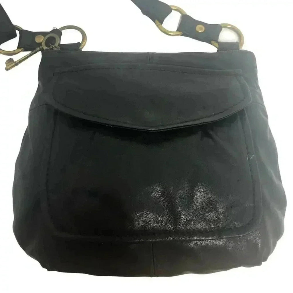 Fossil Vintage Black Leather Crossbody