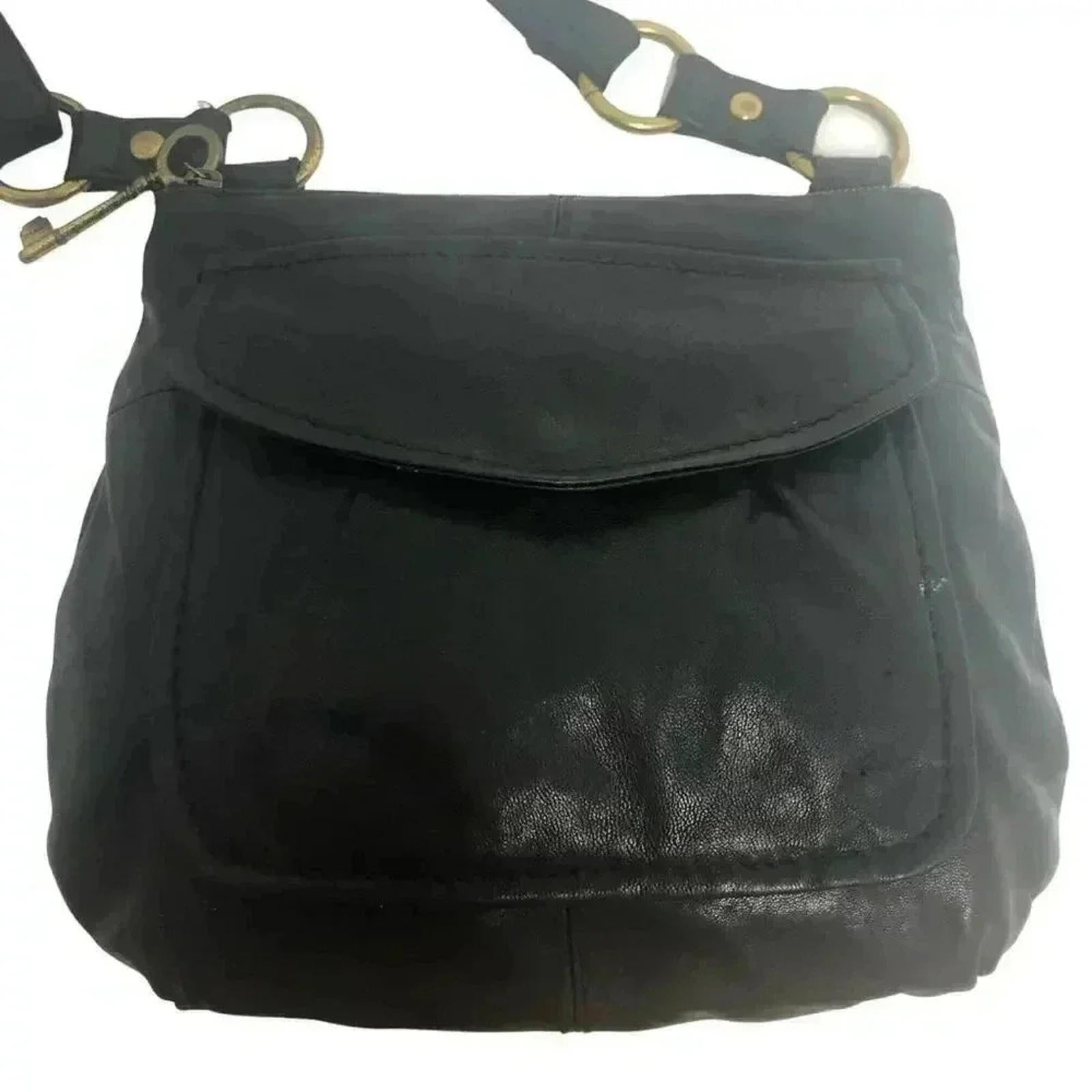 Fossil Vintage Black Leather Crossbody