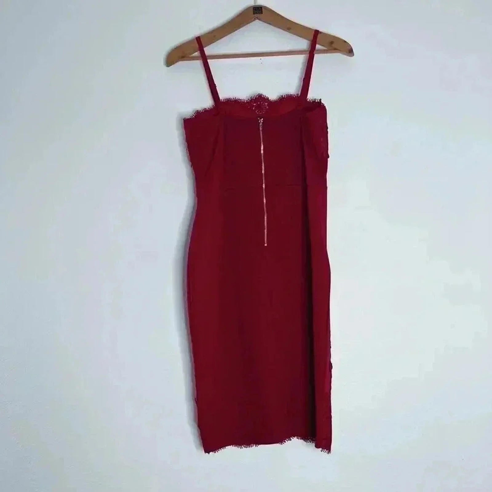 NWT Haute Monde Red Lace Bodycon Dress Women's Size M