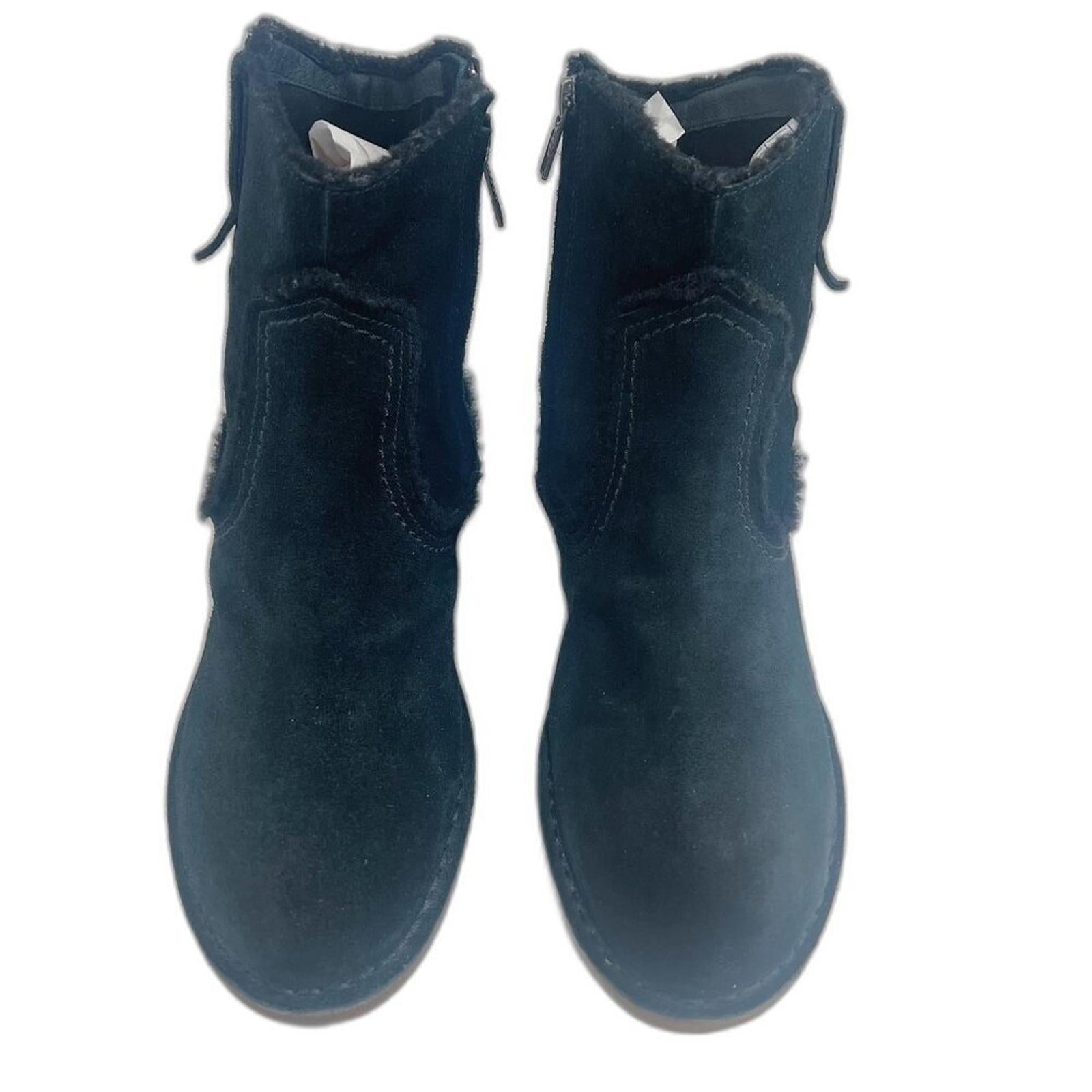 UGG Australia Catica Ankle Boot Black Leather Bootie Cowgirl Boot Western Size 9
