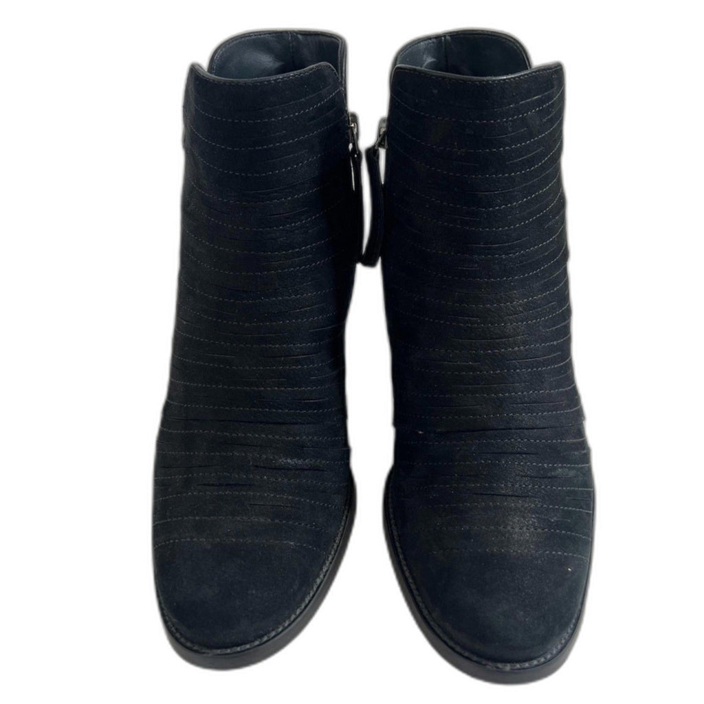 Paul Green Malibu Black Suede Ankle Boots Leather Booties Size 5.5 UK 8 US