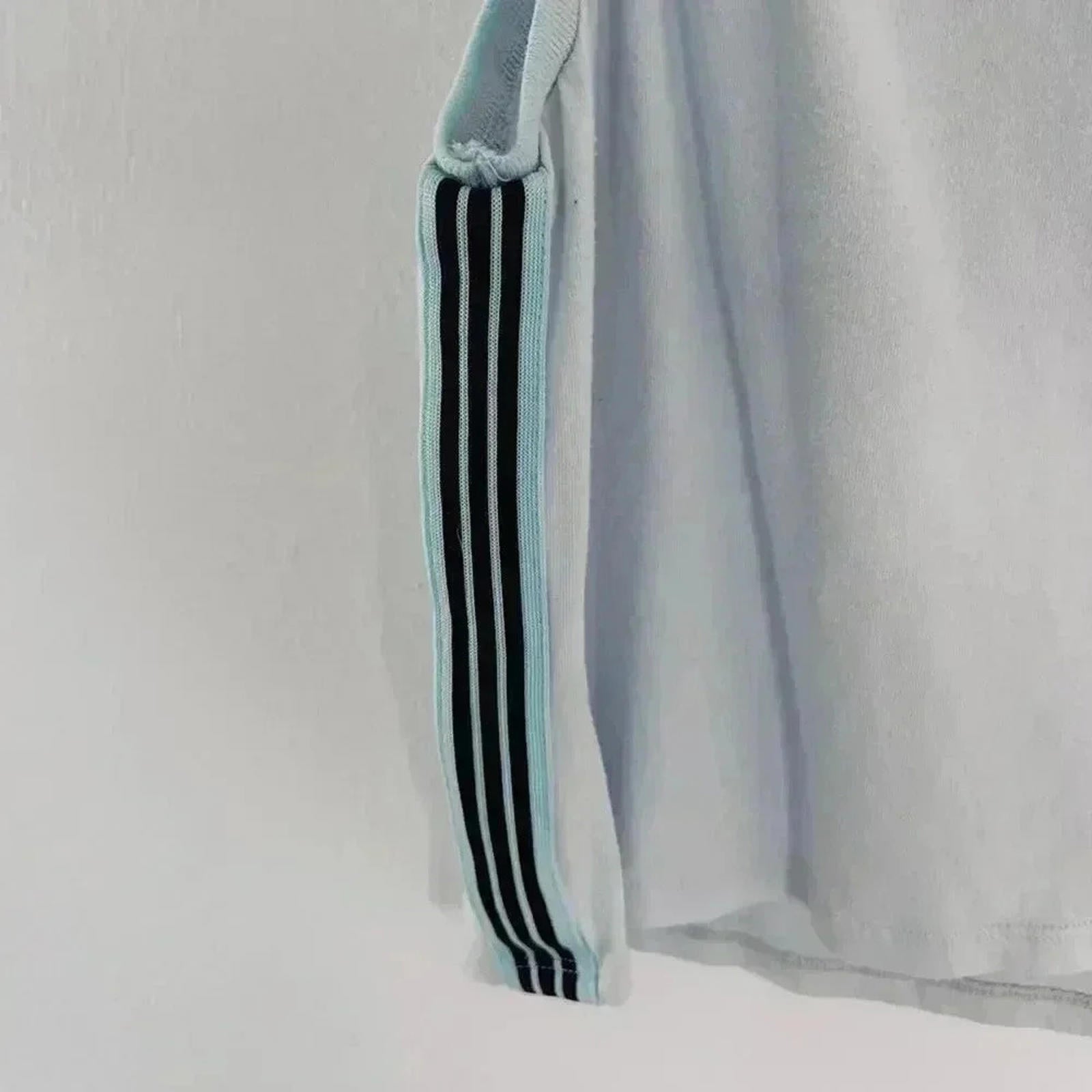 ❤️ 3/$15 Forever 21 Cropped Sporty Elite Striped Tank Grey Blue Women's Size M