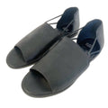 Eileen Fisher Black Leather D' Orsay Sandal Flats Women's Size 11