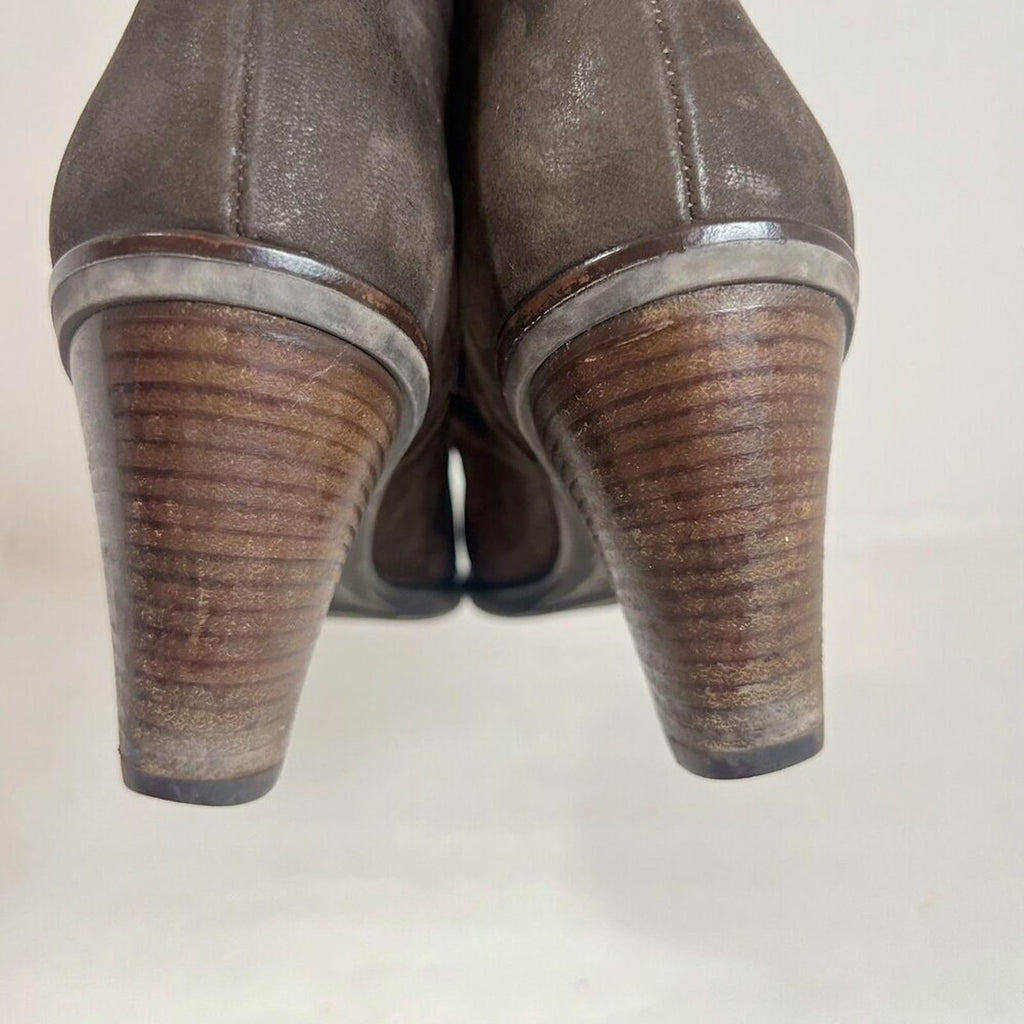 Paul Green Juno Brown Suede Nuback Ankle Boots Booties Chelsea Size