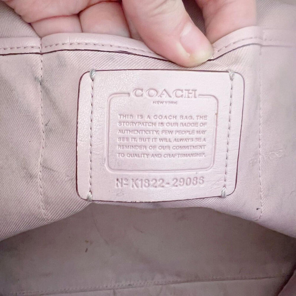 Coach Turnlock Tote In Blossom Light Pink Leather Tote Balletcore Coquette