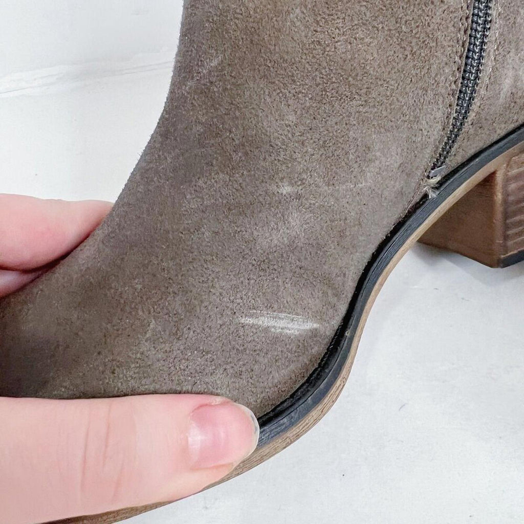 Franco Sarto Melville Booties Taupe Suede Ankle Boots Women's Size 8