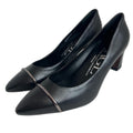 NWOT AGL Attilio Giusti Leombruni Black Leather Pointed Toe Heels Size