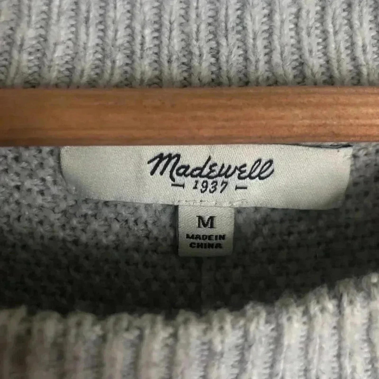 Madewell Grey Knit Sweater Exposed Seams Women's Size M