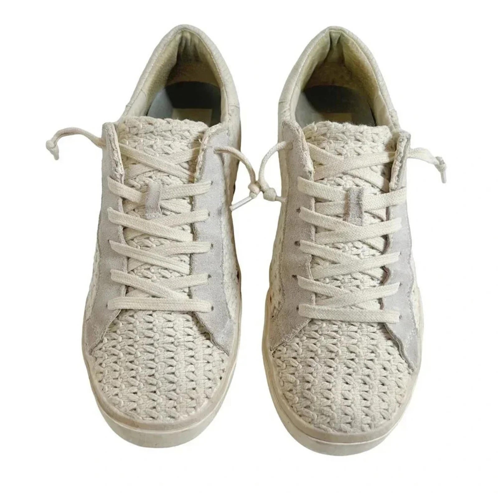 Dolce Vita Zina Crochet Cream Sneakers Women's Size 8.5