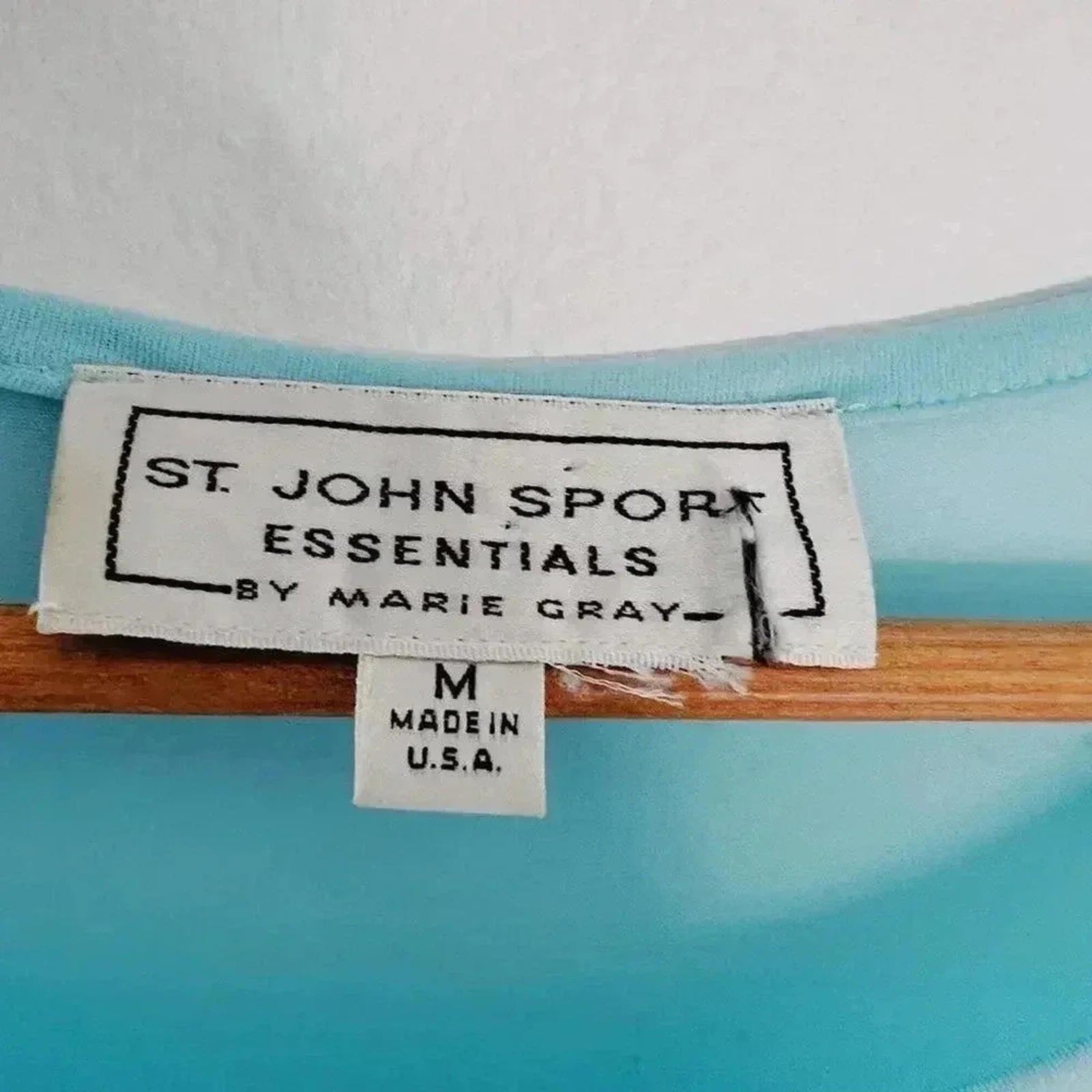 y2k Vintage St. John Sport Blue Crewneck Tee Summer Beach Women's Size M