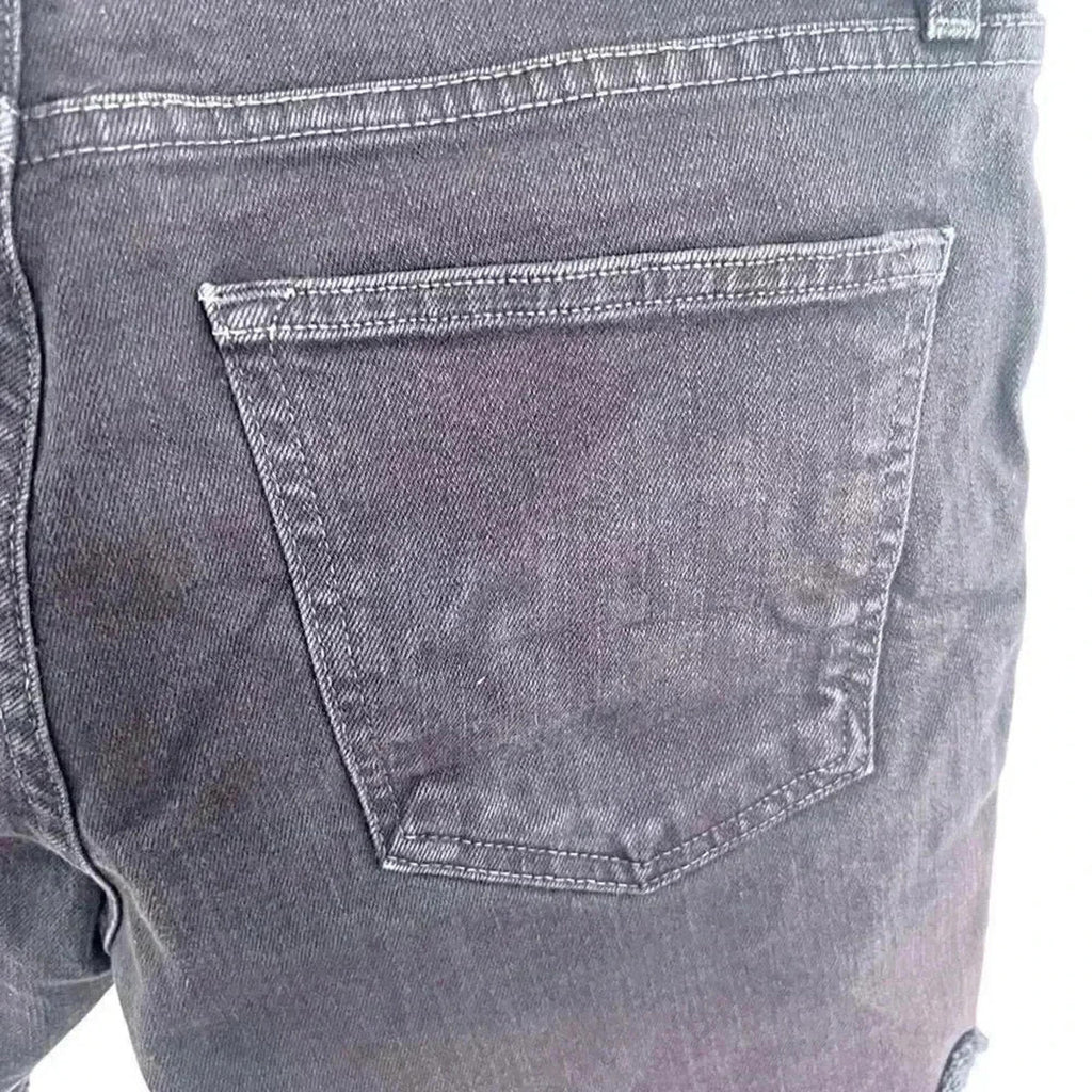DSTLD Dark Plum Grey Jean Shorts Distressed Mid Rise Women's Size 31