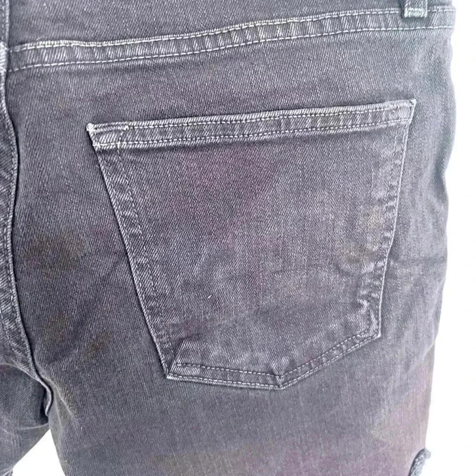 DSTLD Dark Plum Grey Jean Shorts Distressed Mid Rise Women's Size 31