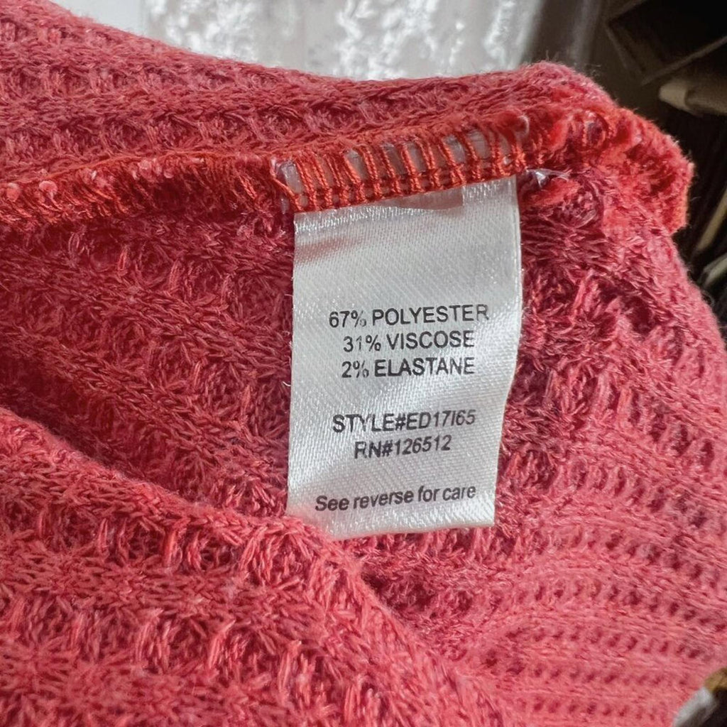 Aratta Silent Journey Waterfall Waffle Knit Open Cardigan Beading Boho Size M