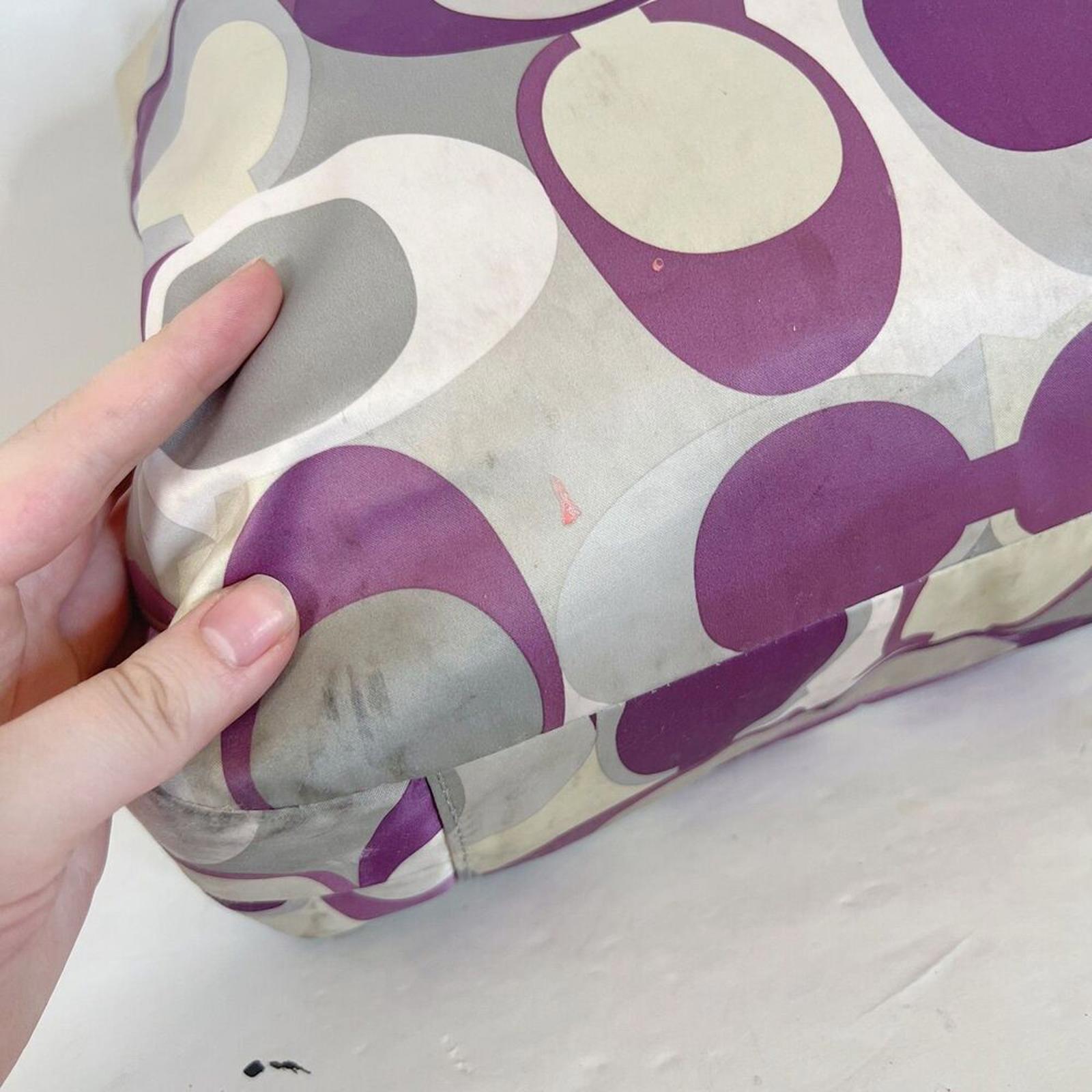 Coach y2k Vintage Signature Soho Satin Scarf Print Purple Silver Monogram Bag