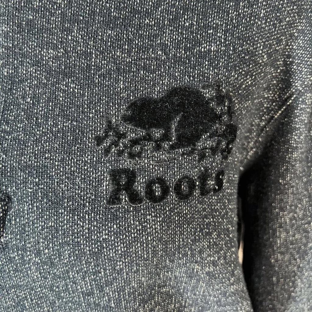 Roots Men's Black White Original Half Zip Sweatshirt Jacket Beaver Size M