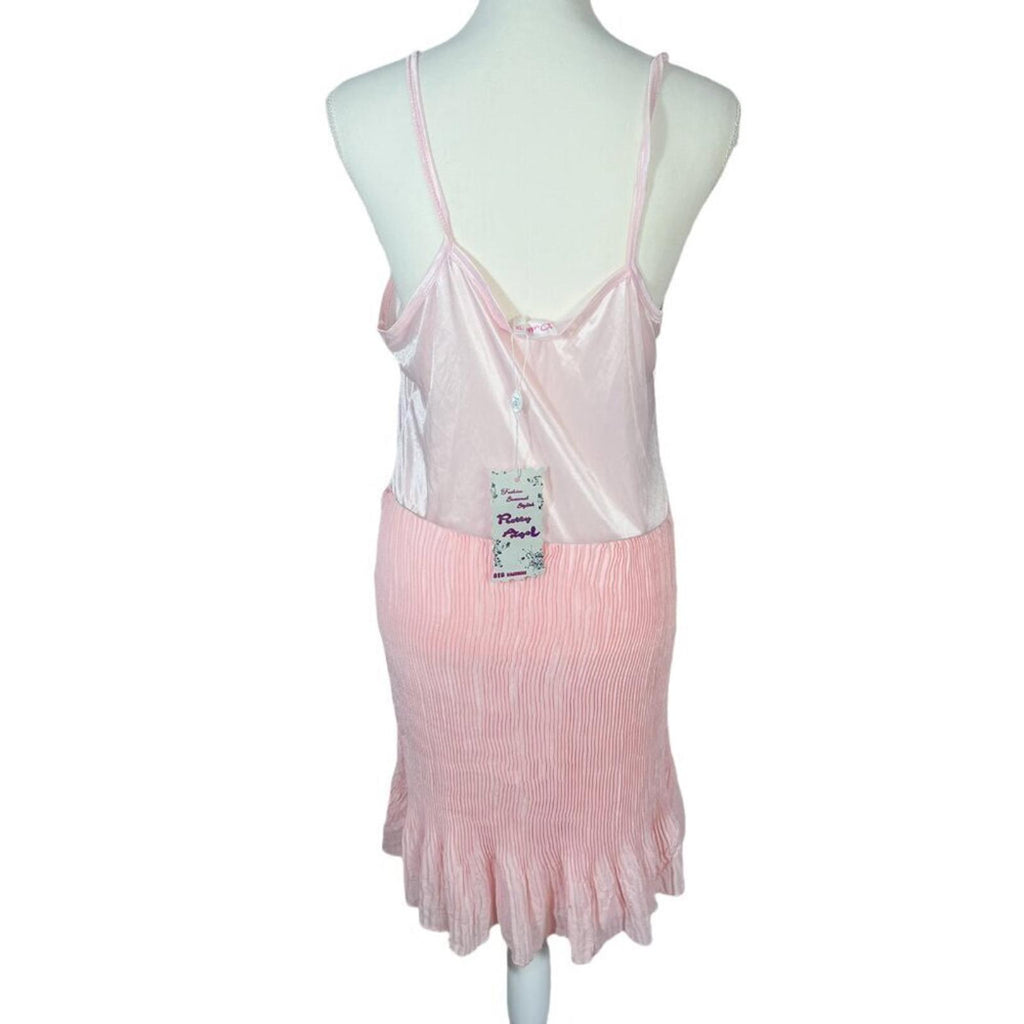 NWT Pretty Angel Ballerina Pink Satin Slip Dress Coquette Women's Size XL