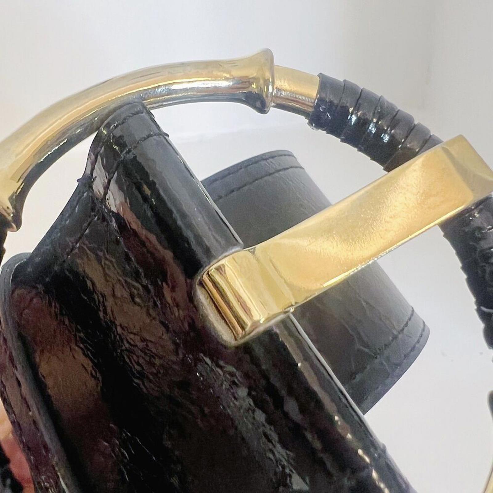 y2k Vintage Black Patent Leather Chunky Waist Belt Dress Belt Size 32 Boho