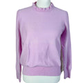J Crew Merino Wool Pink Purple Mock Neck Sweater Ruffled Women's Size M