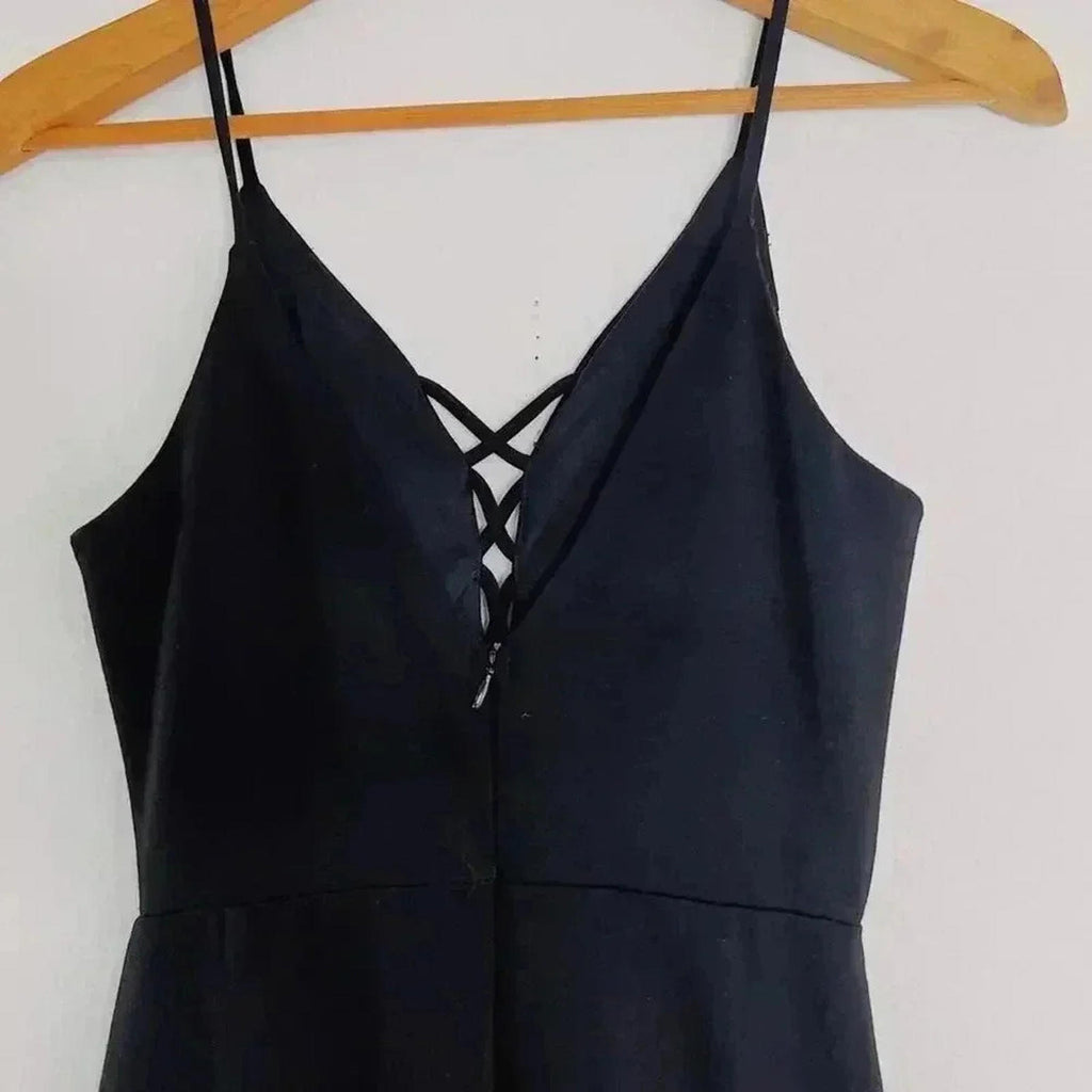 NWOT Soprano Lace Up Black Bodycon Dress Cocktail Formal LBD Women's Size S