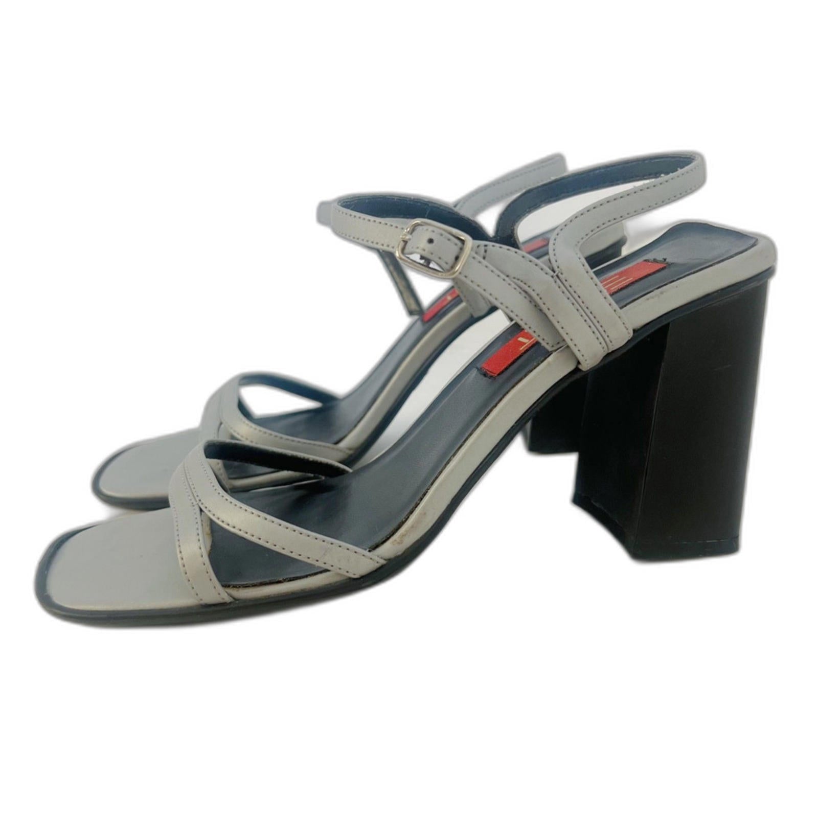 Vintage Espirit y2k 90s Square Toe Silver Chunky Heels Women's Size 8.5