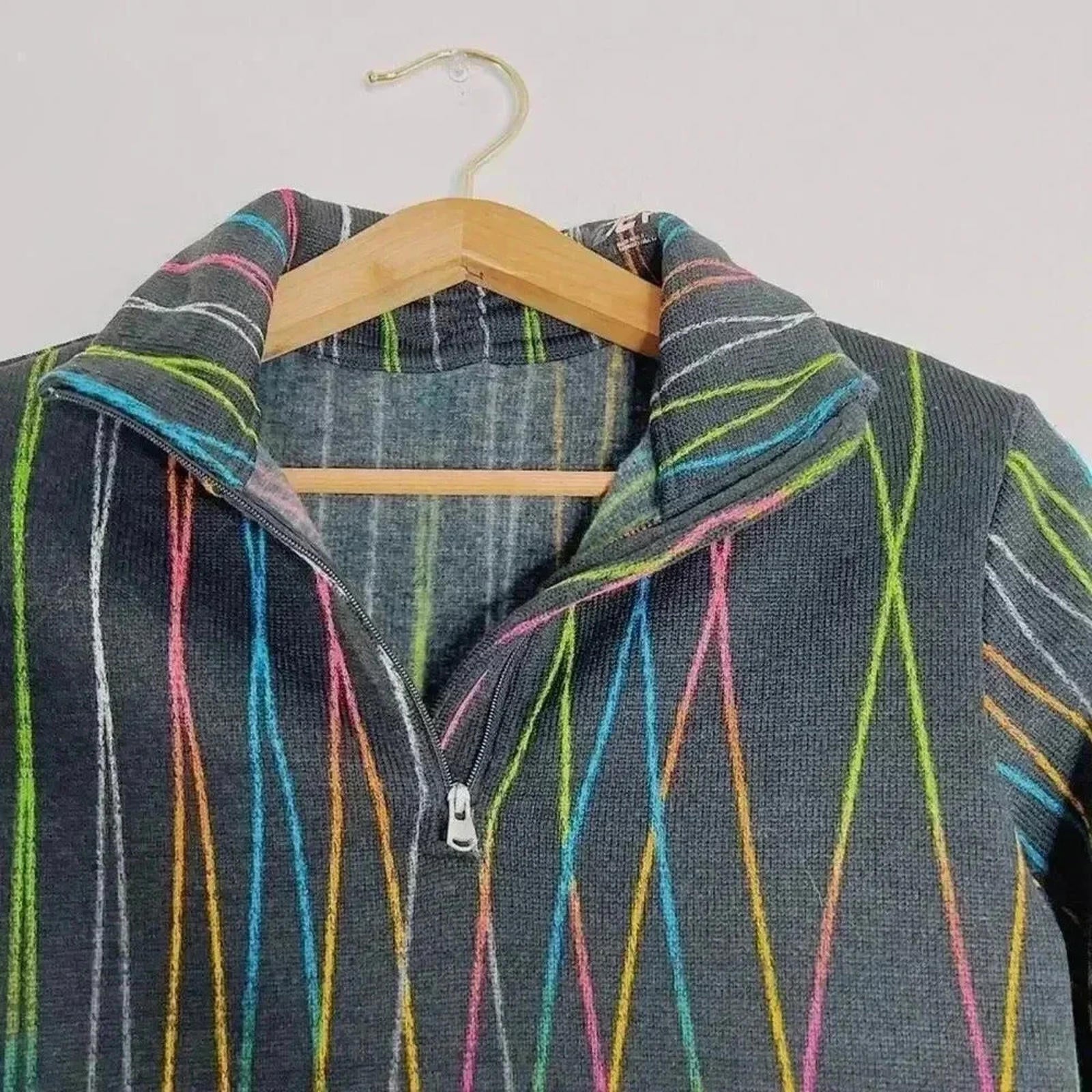 Spyder Black Neon Lines Fleece Quarter Zip Women's Size M