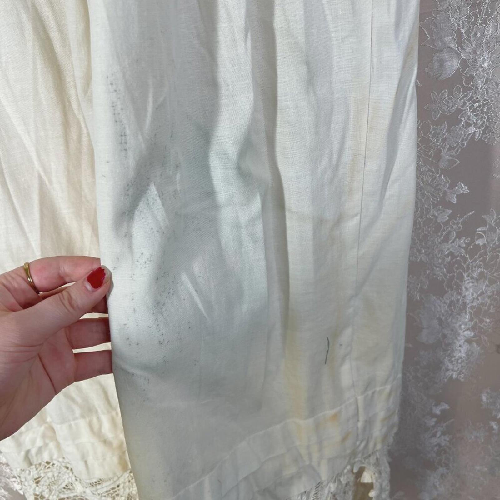 Vintage Carry Back Folk Skirt Peasant Lace Embroidered Maxi Skirt Cream Size 14