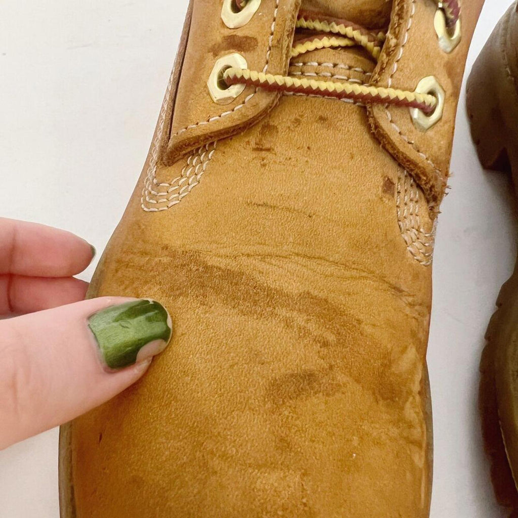 Timberland Premium Women's Lace Up Boots Tan Leather Wheat Nuback Size 7