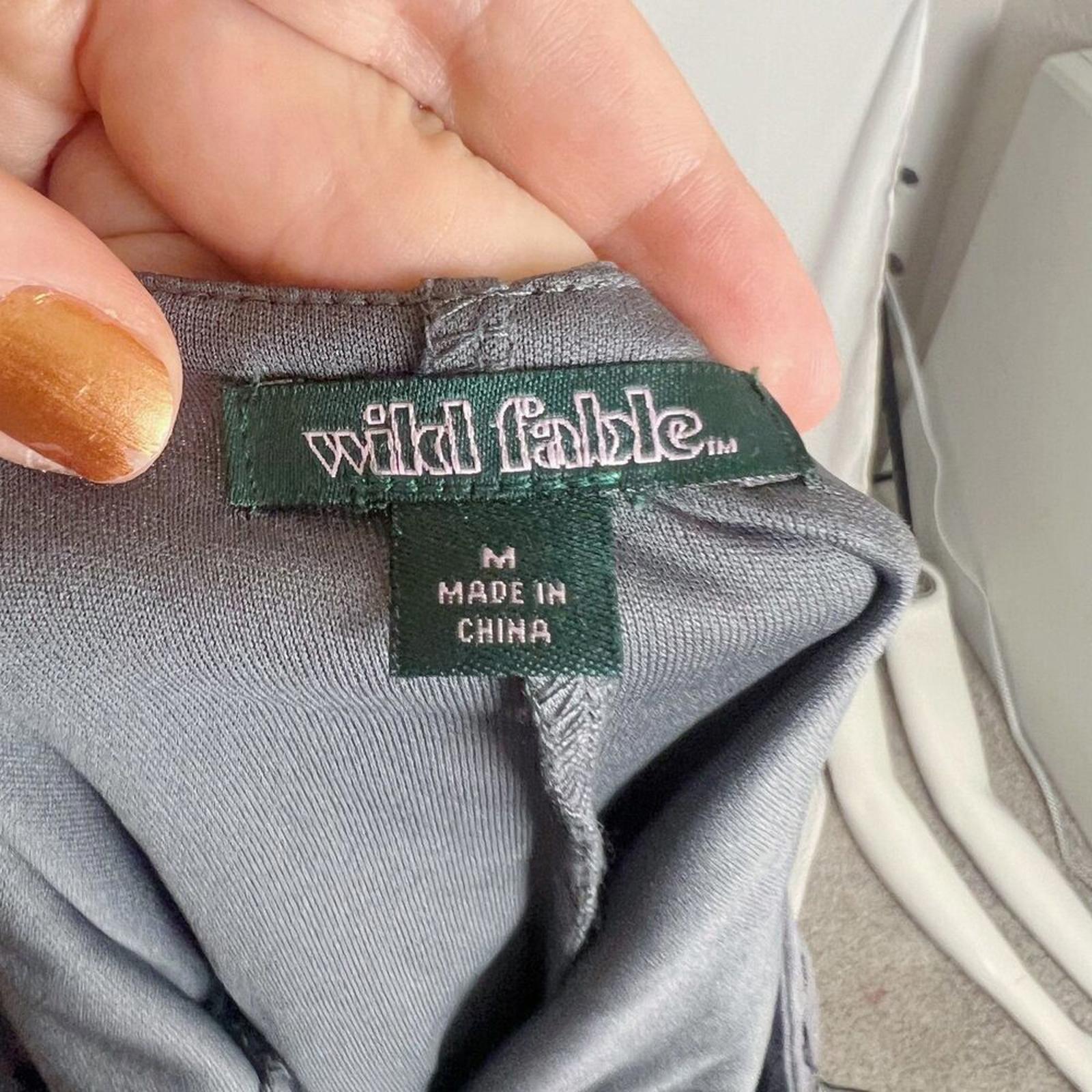 Wild Fable Cross Back Flocked Mesh Midi Slip Dress Grey Black Goth Punk Size M