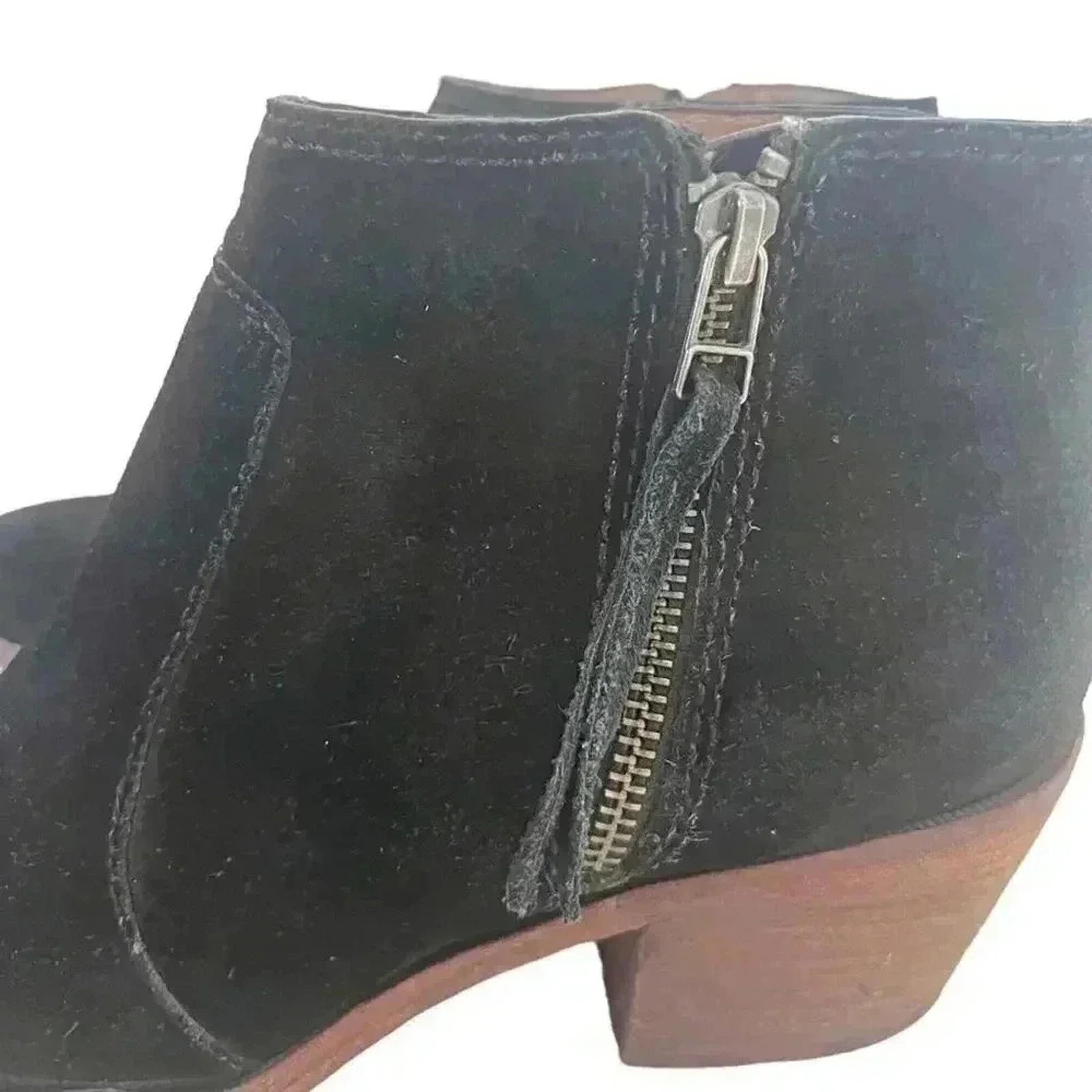 Madewell Black Suede Booties Ankle Boots Leather Women's Size 9.5
