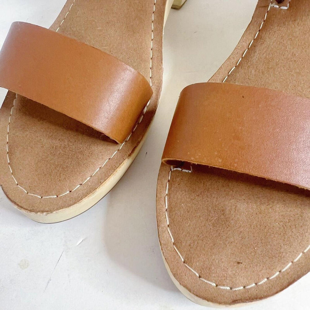 UO Urban Outfitters Maggie Heeled Clog Sandal Brown Platform Sandal Size 9