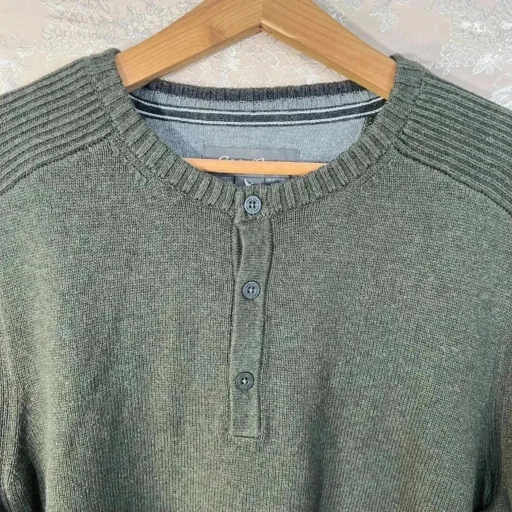 Eddie Bauer Men's Green Crewneck Sweater Knit Size L