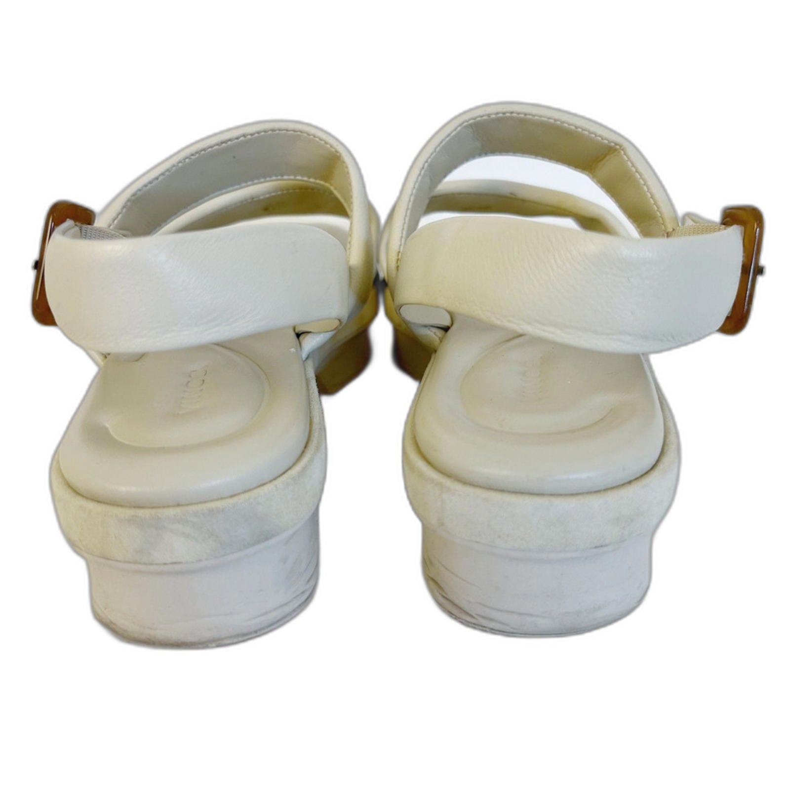 Vince Bowie Lug Sole Sandal in Moonlight White Leather Puffy Women's Size 9