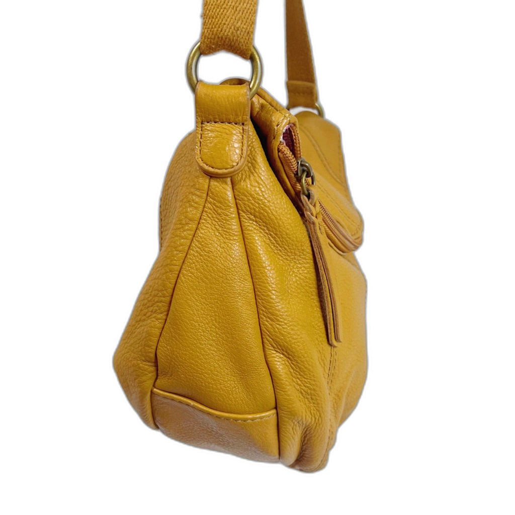 The Sak Deena Crossbody Bag Mustard Yellow Leather Purse