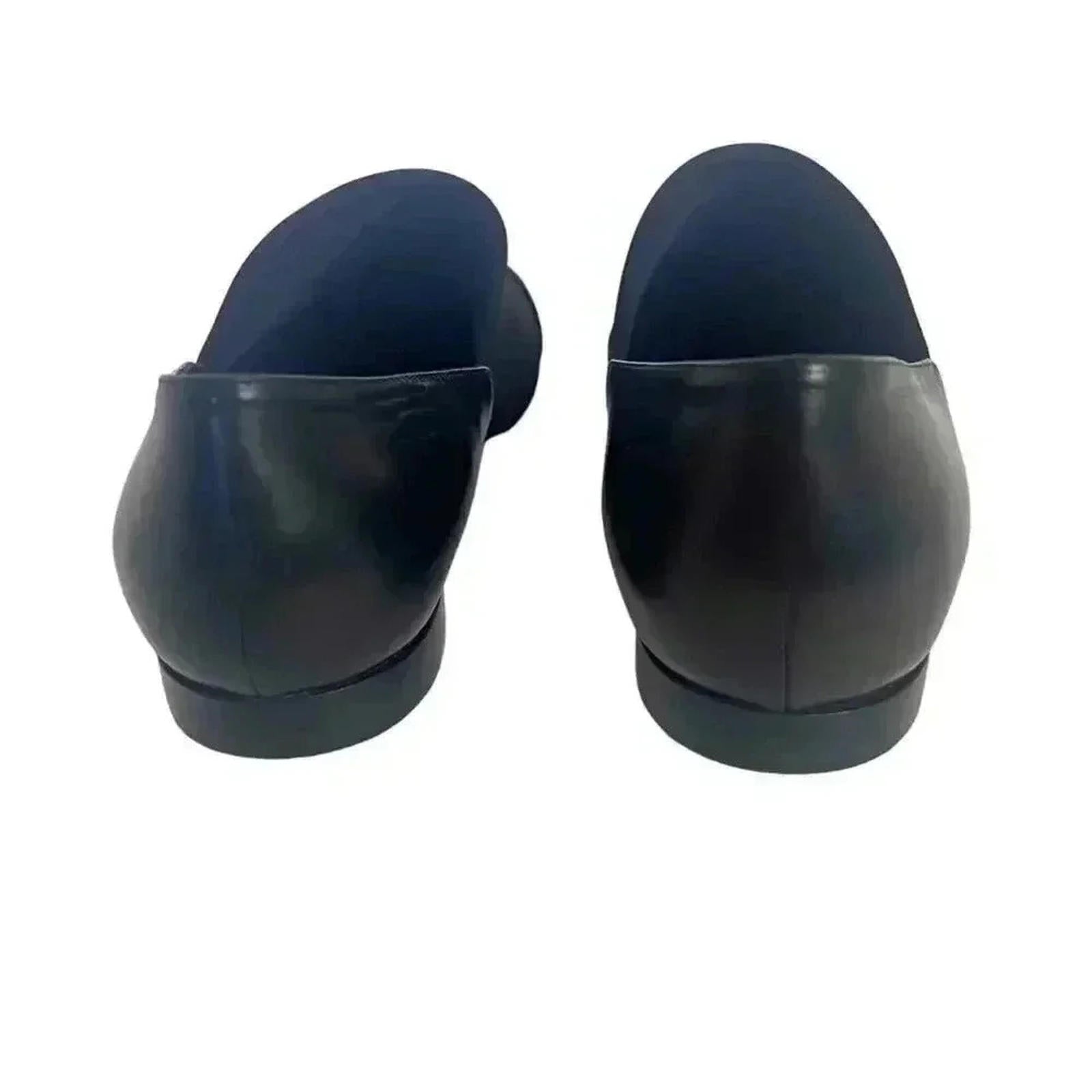 Via. Spiga Tate Black Leather and Neoprene Slip Ons Women's Size 9.5