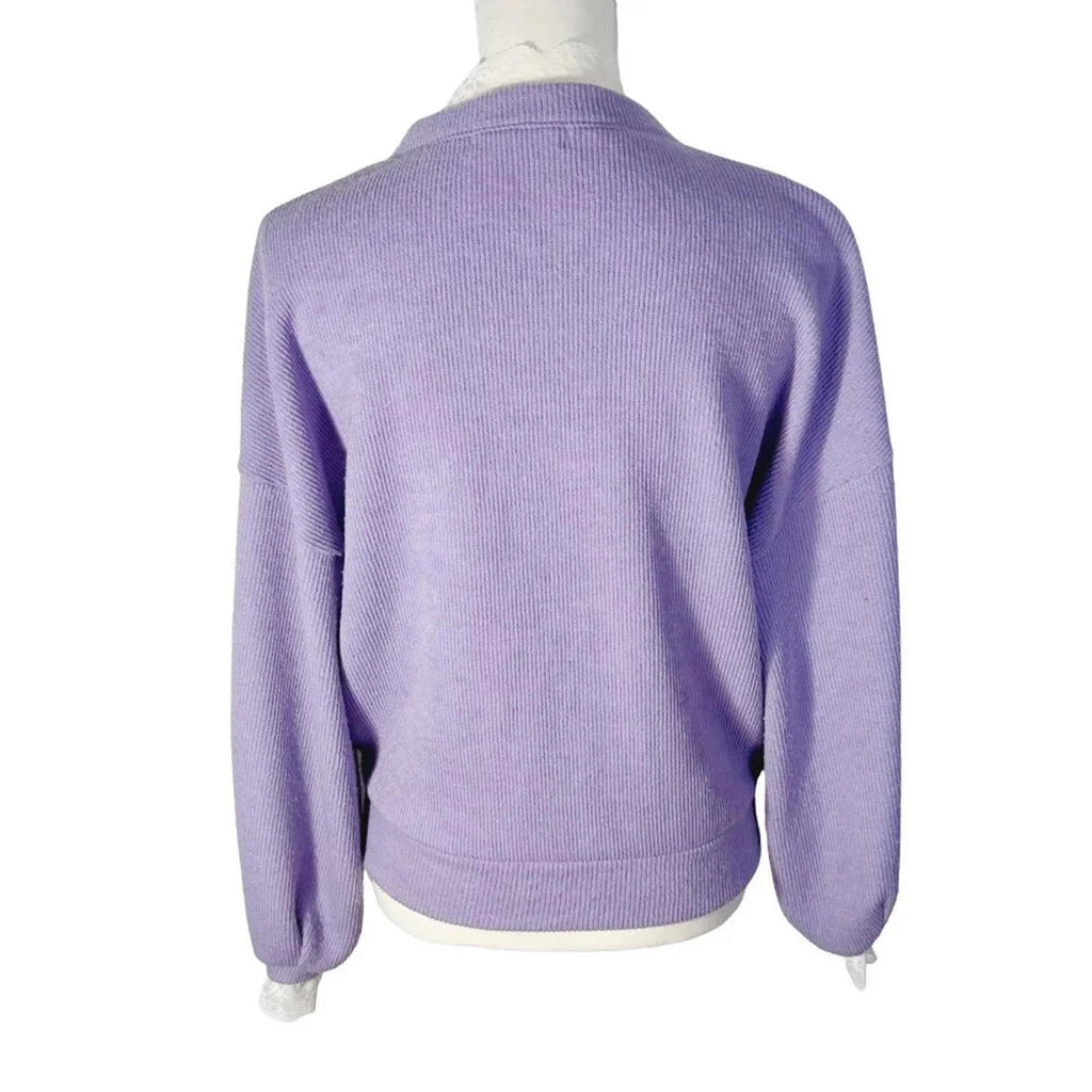 Ordinary Holiday Korean Light Purple Lavender Button Up Cardigan Lace Size L
